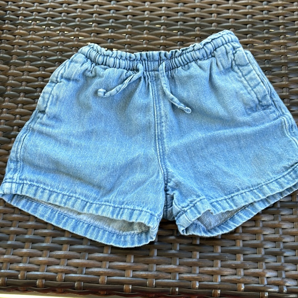 Toddler girls 3T drawstring denim shorts Old Navy